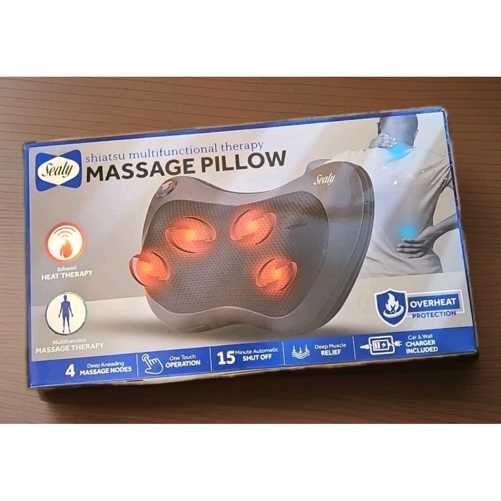 Sealy Shiatsu Multifunctional Therapy Massage‎ Pillow with Heat SL-HW-MA-120-BK